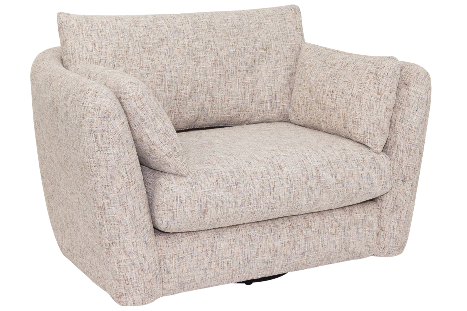 Manchester textured Fabric Swivel snuggler Armchair