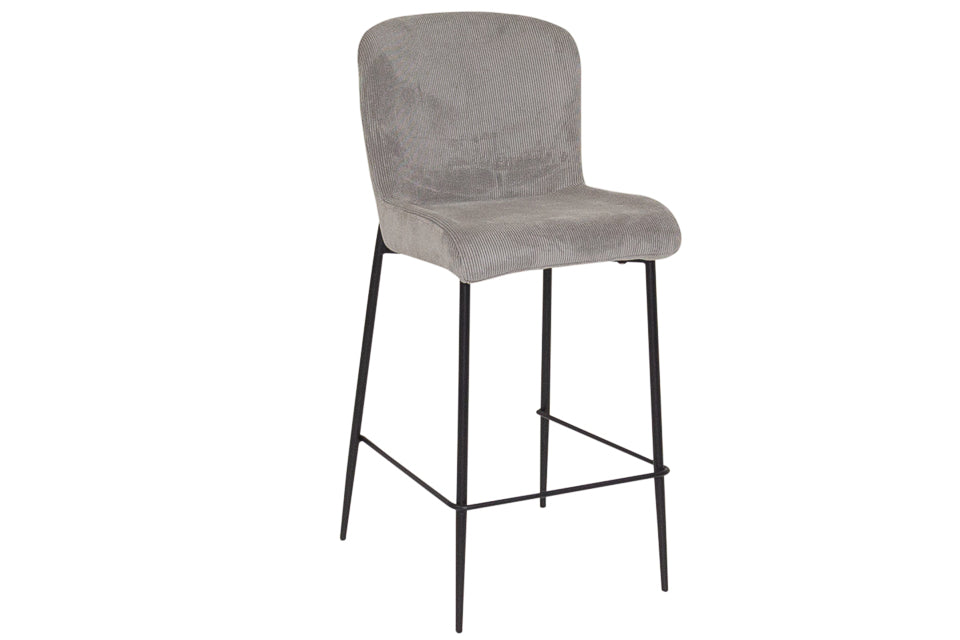 Newport Grey Barstool with black legs