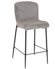Newport Grey Barstool with black legs