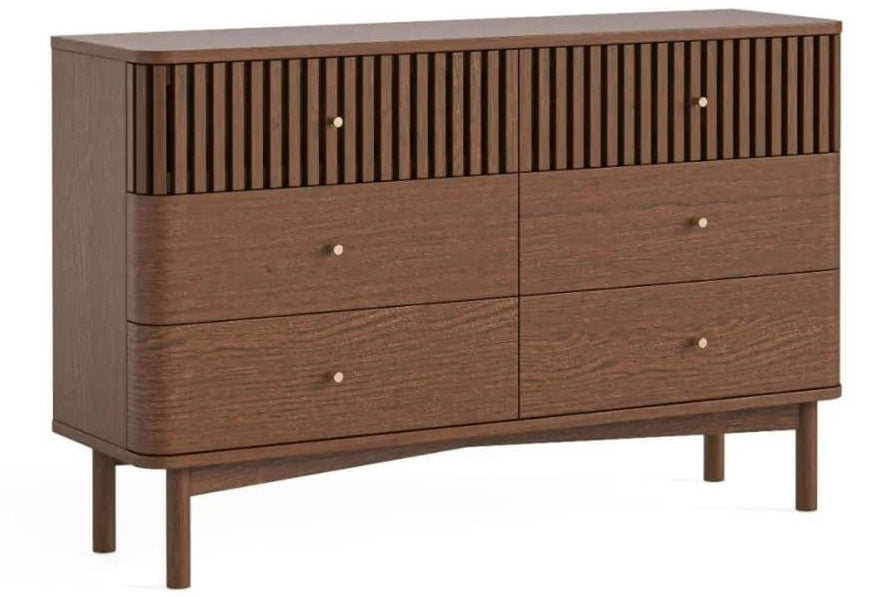 Ocean 6 Drawer Chest with gold handles
