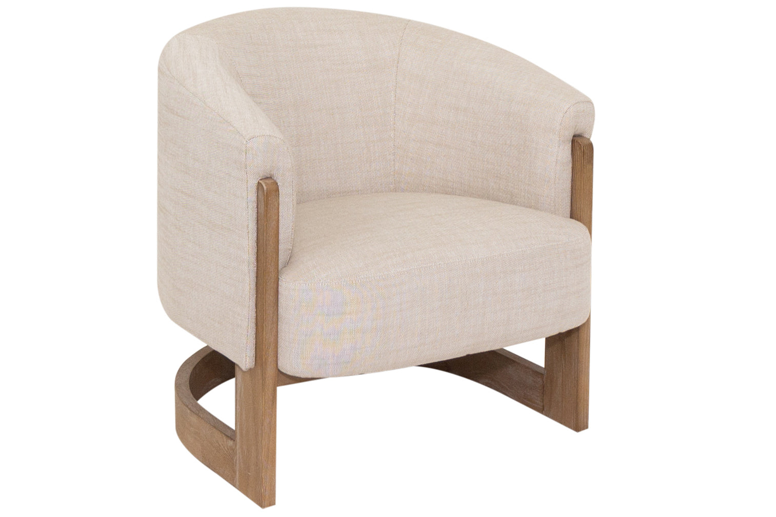 Palma Cream fabric And Oak base Armchair