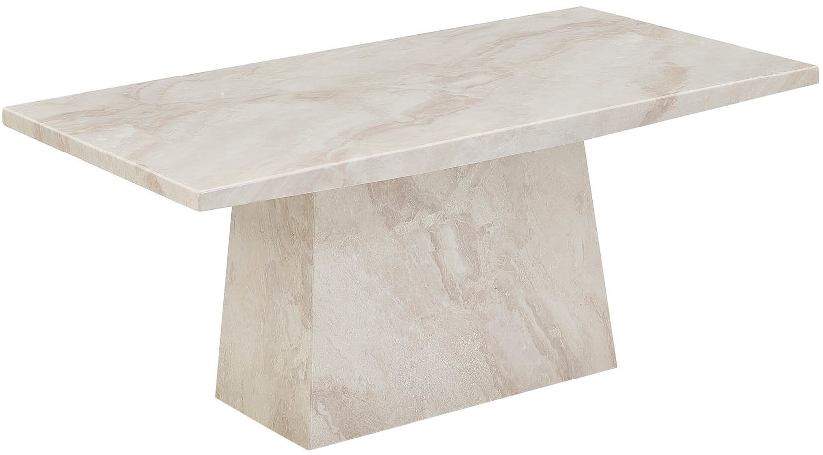 Peru Marble Coffee Table with rectangular pedestal base