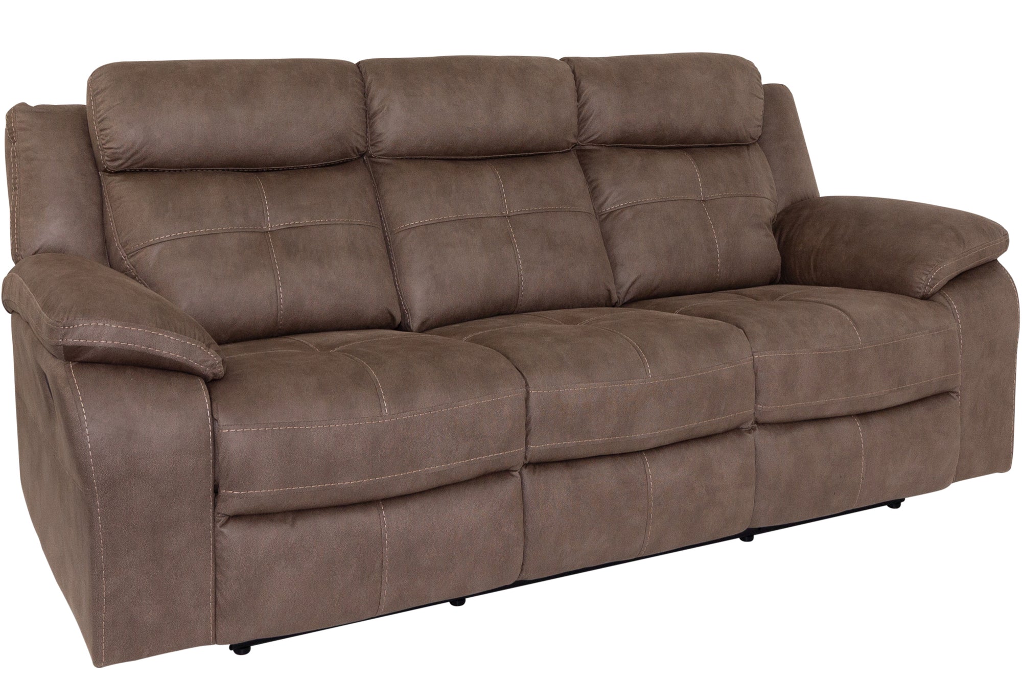 Richmond Brown Fabric 3 Seater Recliner
