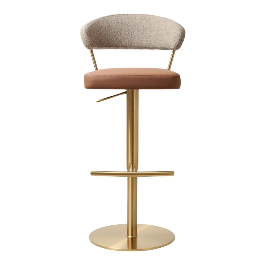 Rita Gold And Brown faux leather Barstool