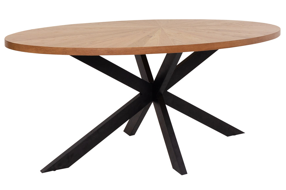 Ruane Oak and black leg Oval Dining Table