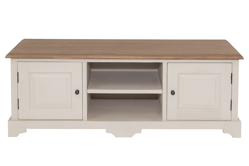 Sarande - Taupe And Oak Solid Wood 2 Door Tv Entertainment Unit