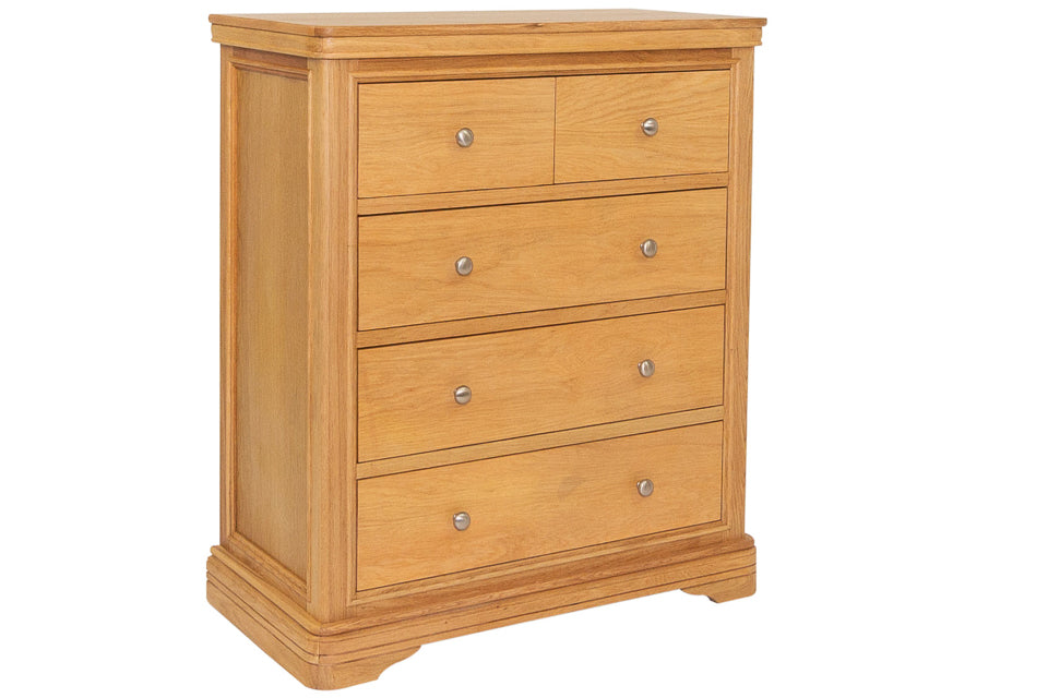 Salerno 2 Over 3 Tall Chest with silver handles