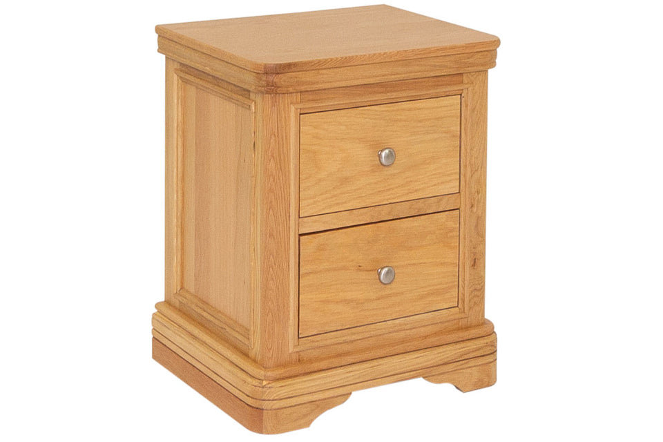 Salerno Bedside Locker with brushed nickle handles