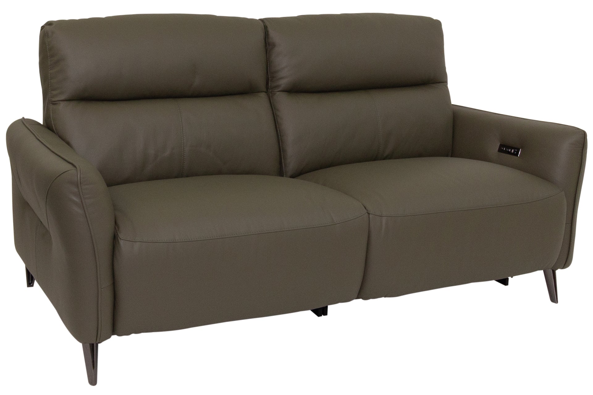 Santiago green leather 2.5 Seater Recliner