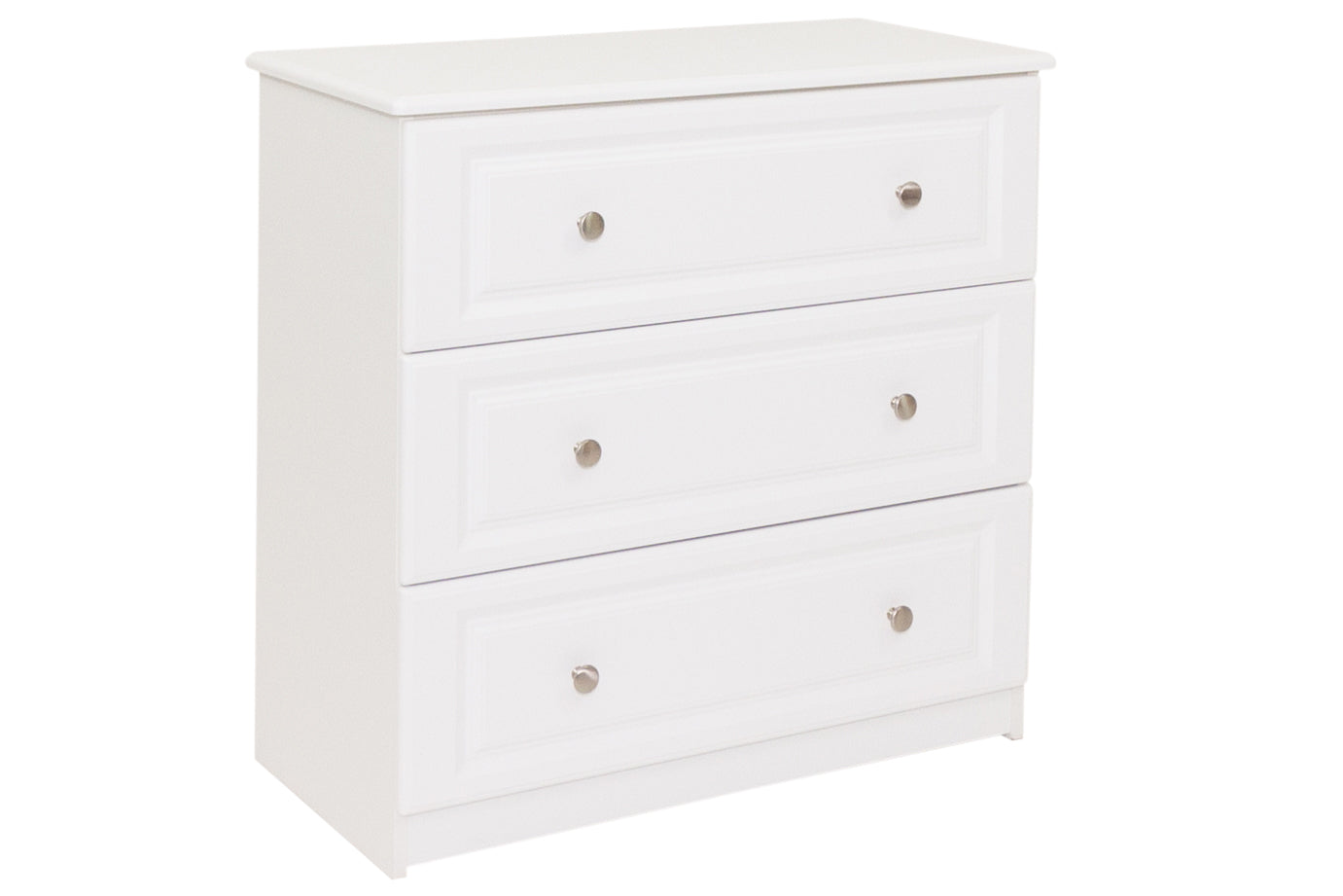 Saturn White 3 Drawer Chest
