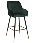 Sauron Green Velvet Counter Stool
