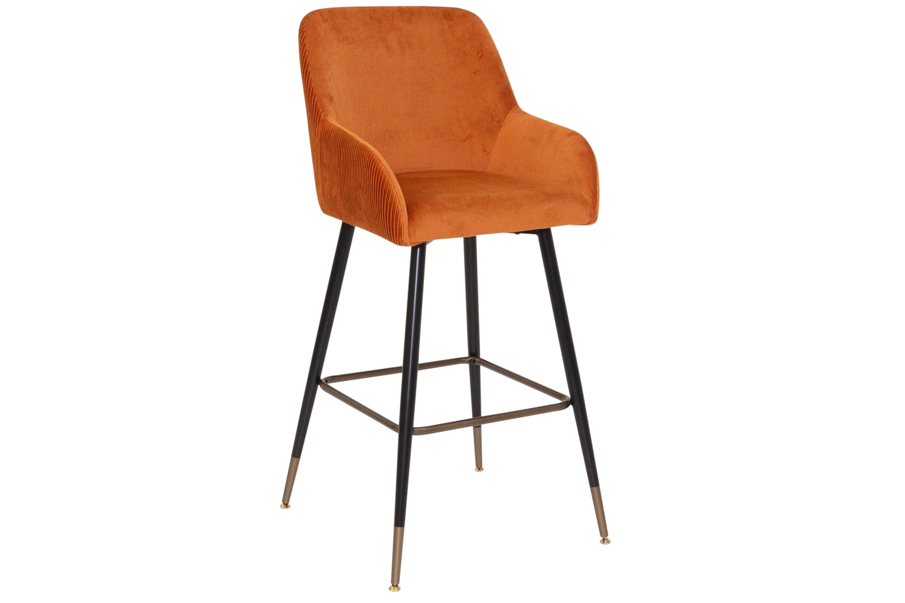 Sauron Orange Velvet Counter Stool