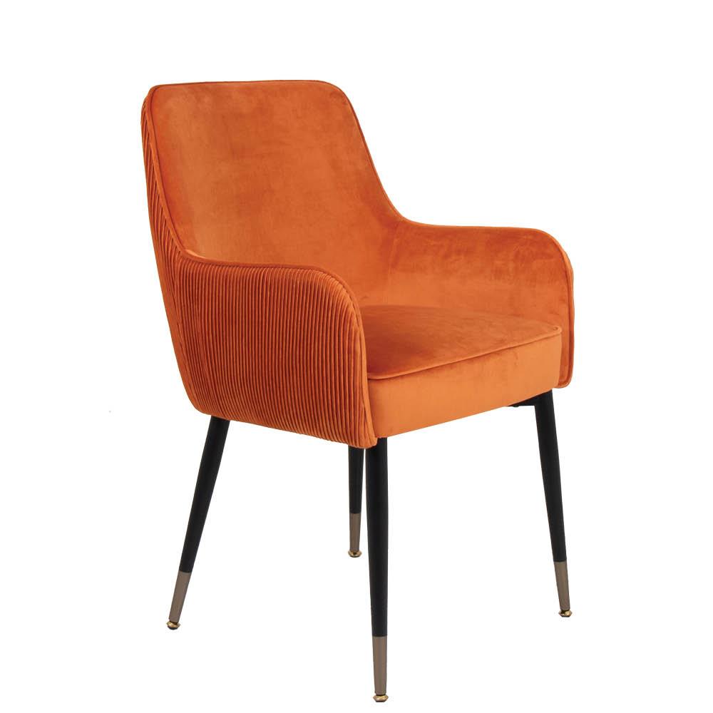 Sauron Orange Velvet Dining Chair