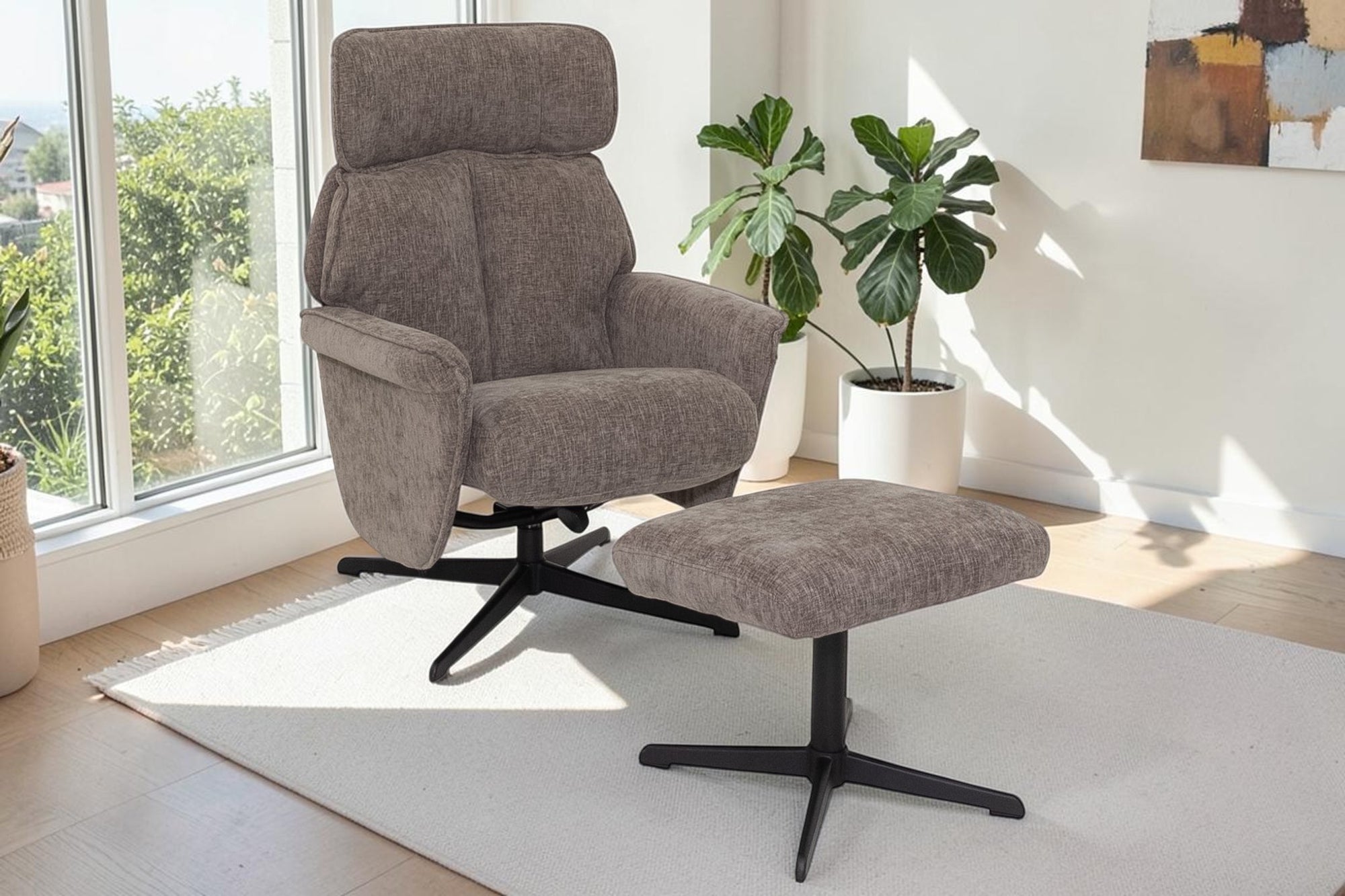 Seine - Stone Swivel Recliner