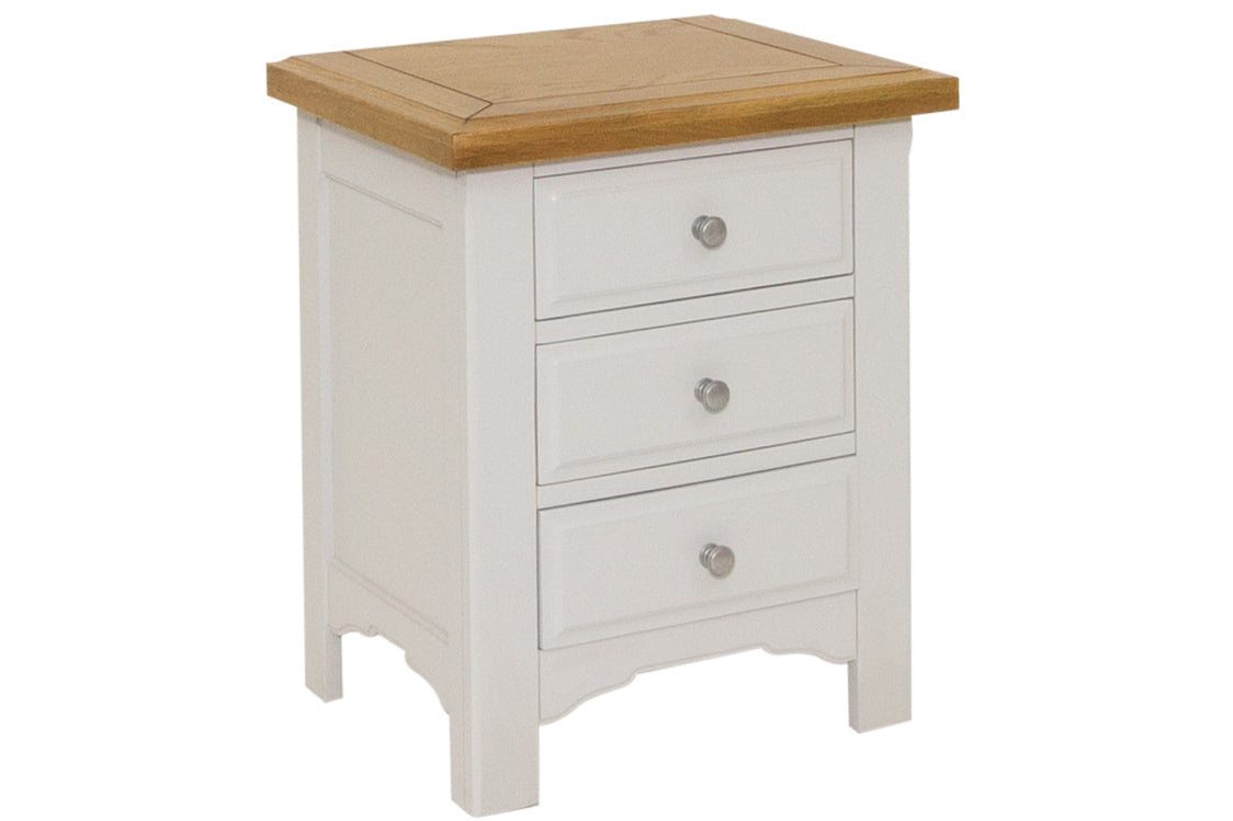Simon Grey and oak 3 Drawer Bedside Locker