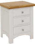 Simon Grey and oak 3 Drawer Bedside Locker