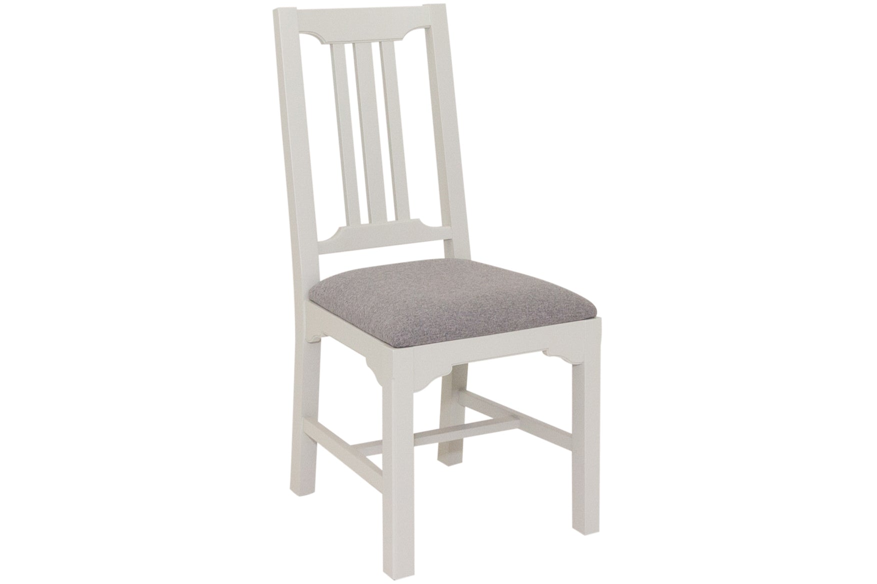 Simon Grey Dining Chair with grey fabric padded seat