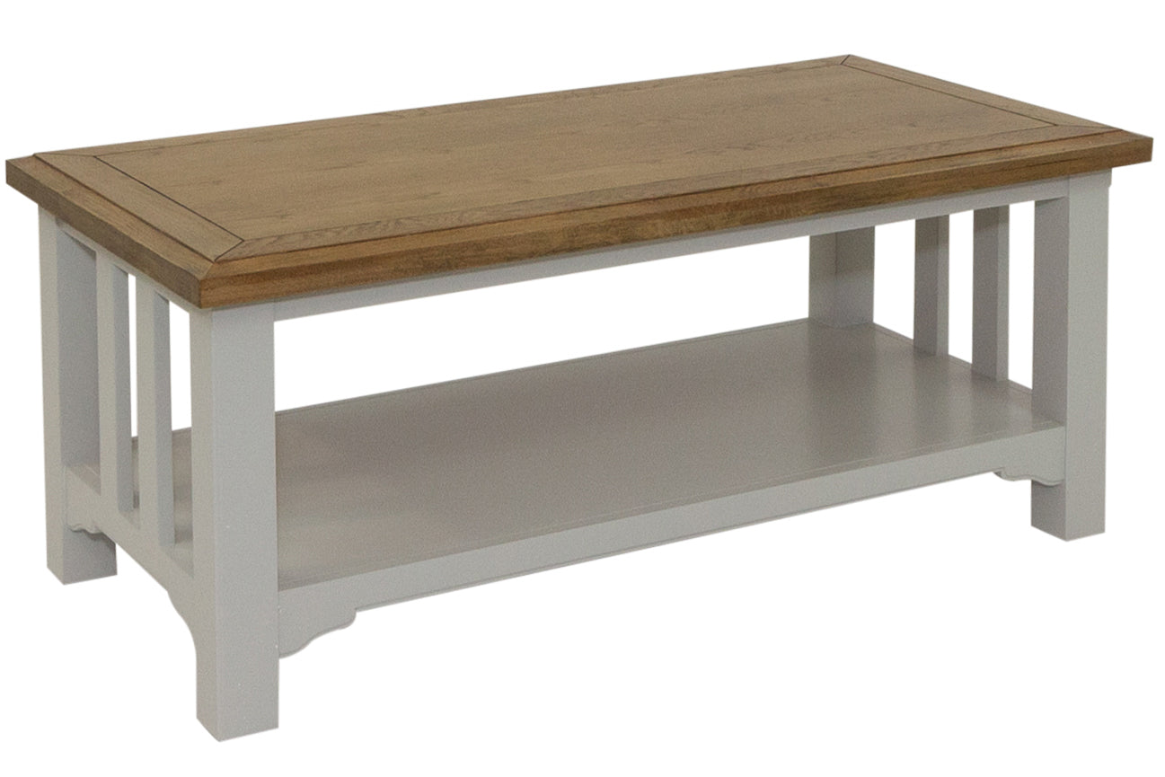 Simon Grey and Oak Coffee Table with lower shelf