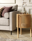 Carna - Oak 1 Door Round Lamp Table