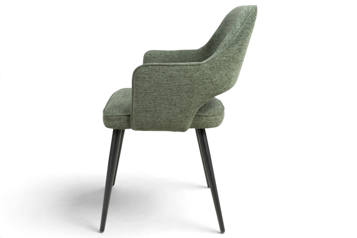 Roxy - Green Dining Chair With Black Leg