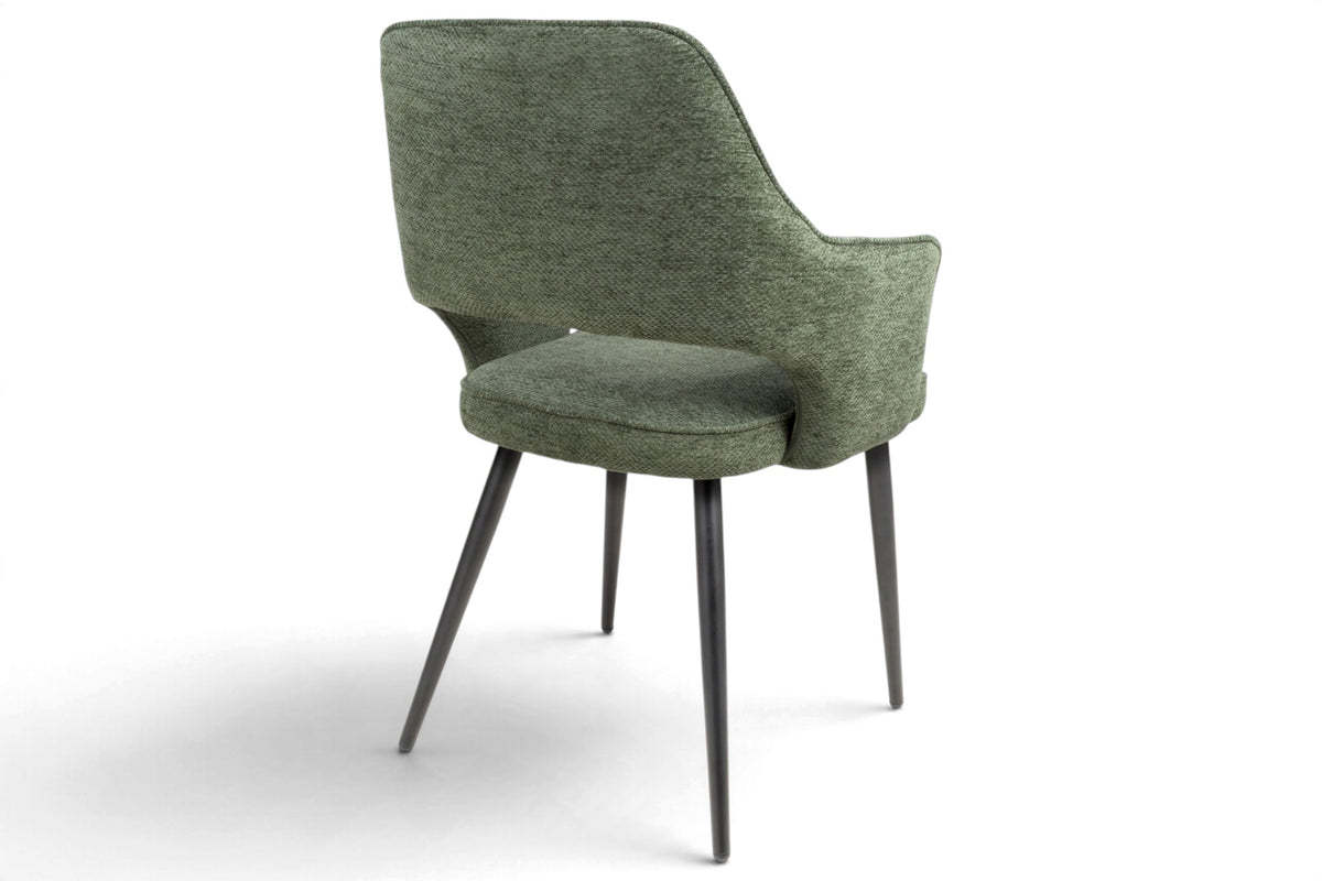 Roxy - Green Dining Chair With Black Leg