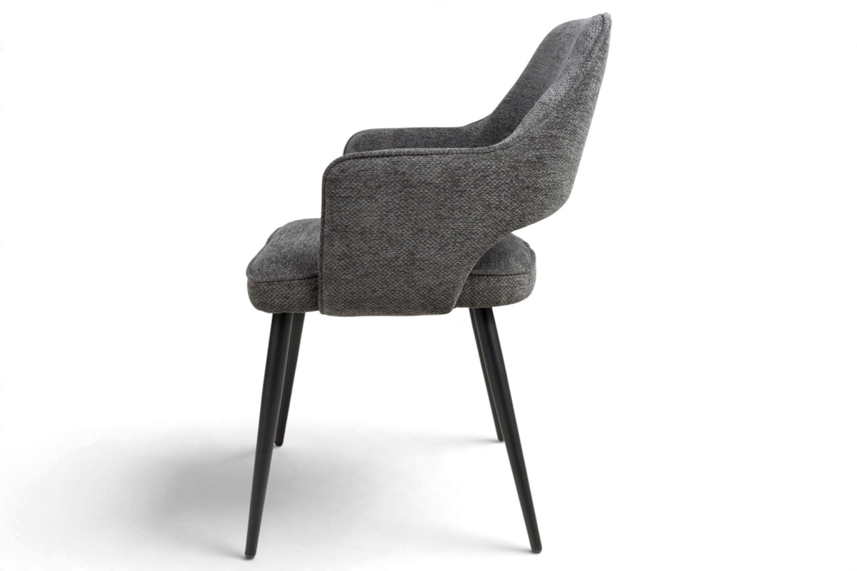 Roxy - Grey Dining Chair With Black Leg