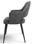 Roxy - Grey Dining Chair With Black Leg