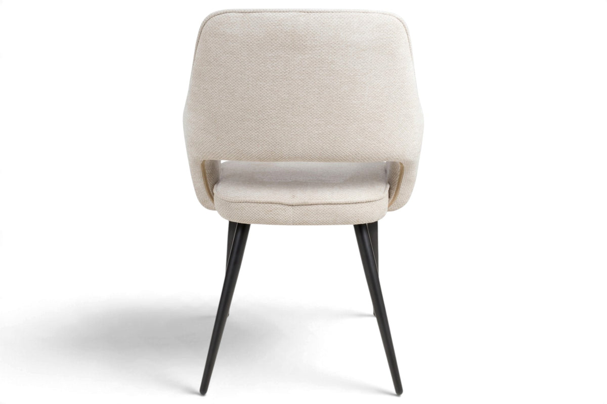 Roxy - Cream Dining Chair With Black Leg