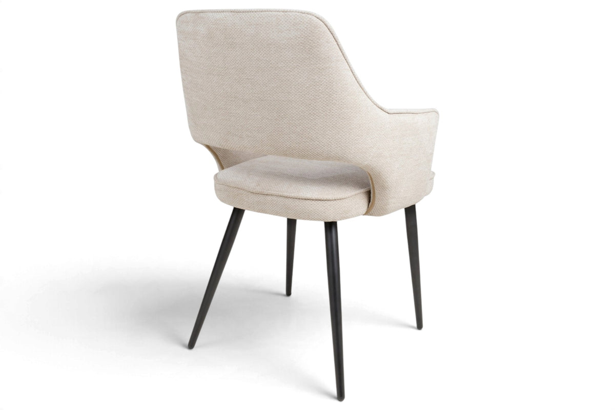 Roxy - Cream Dining Chair With Black Leg