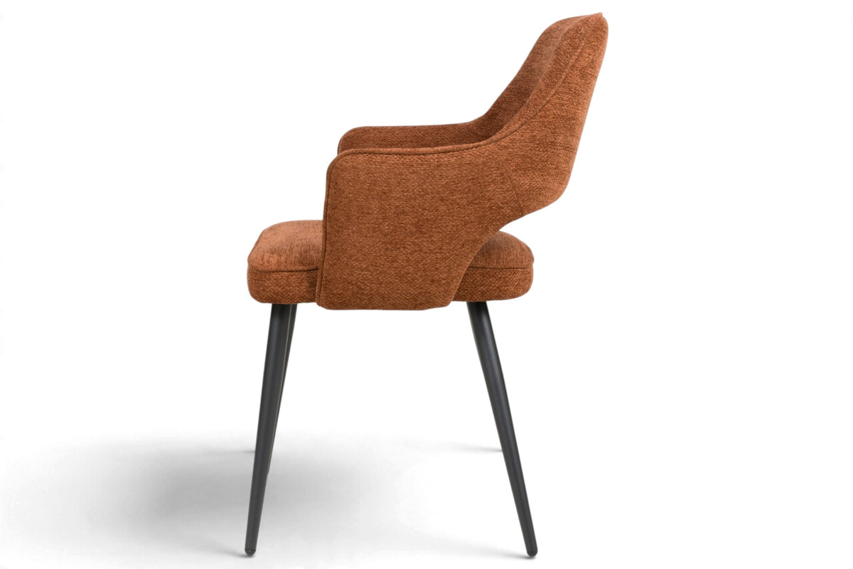 Roxy - Orange Dining Chair With Black Leg