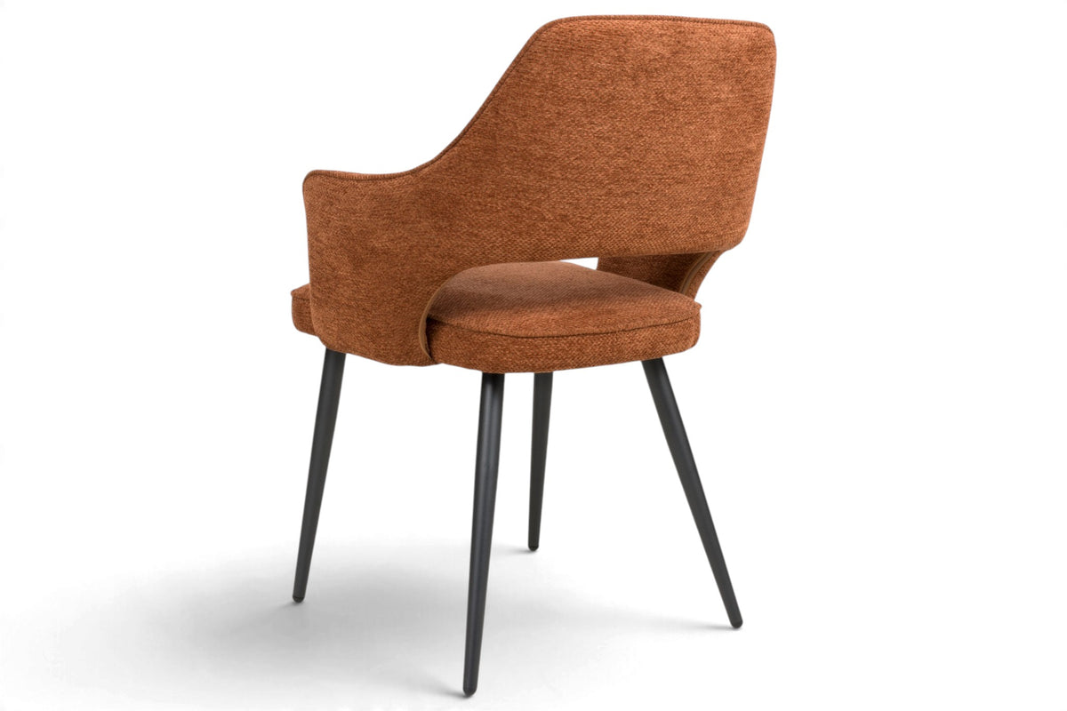 Roxy - Orange Dining Chair With Black Leg
