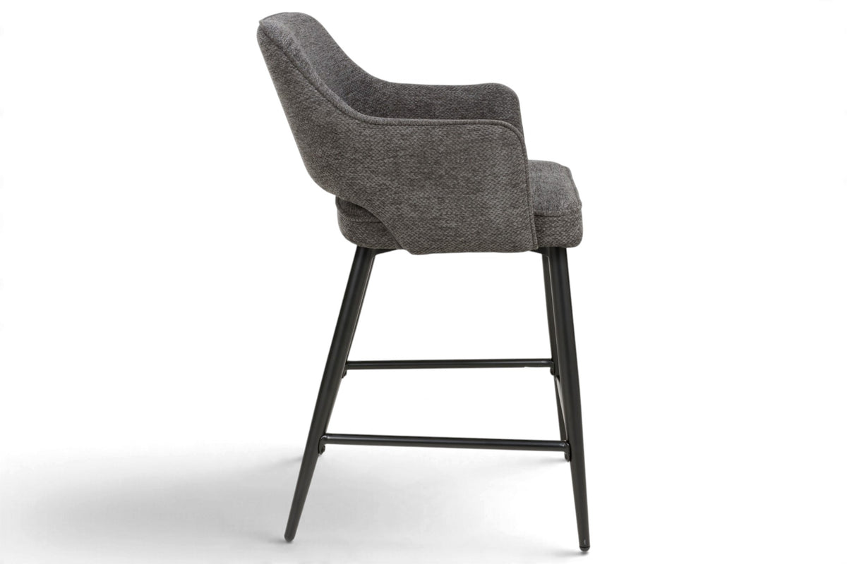 Roxy - Grey Counter Bar Stool With Black Leg