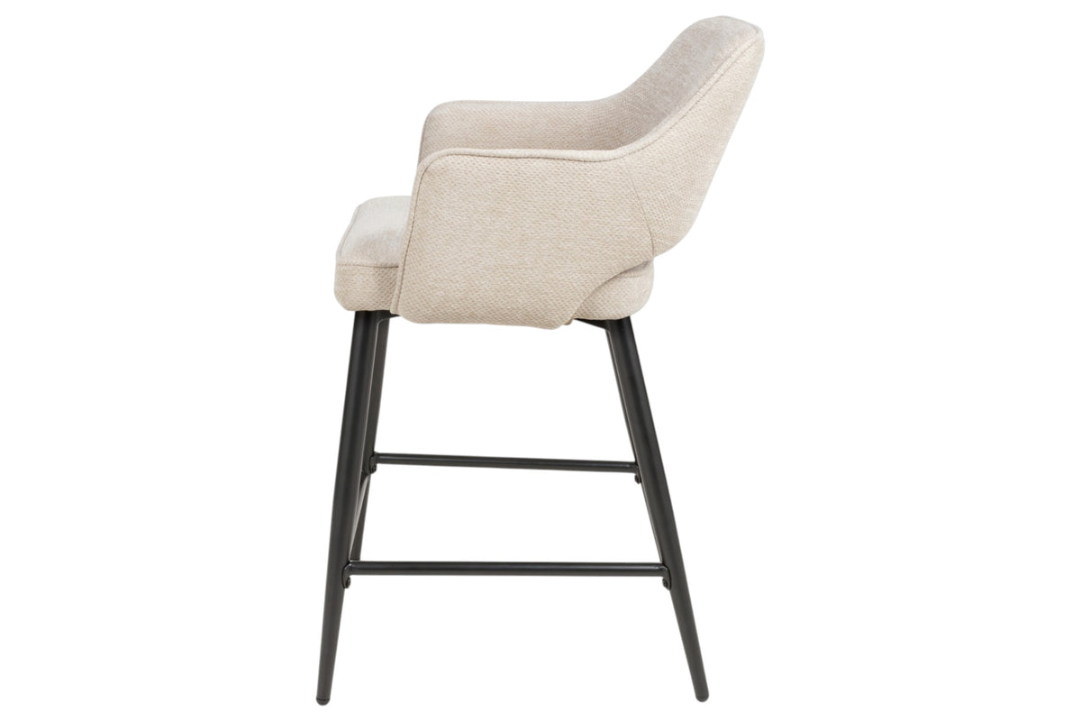 Roxy - Cream Counter Bar Stool With Black Leg
