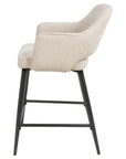 Roxy - Cream Counter Bar Stool With Black Leg