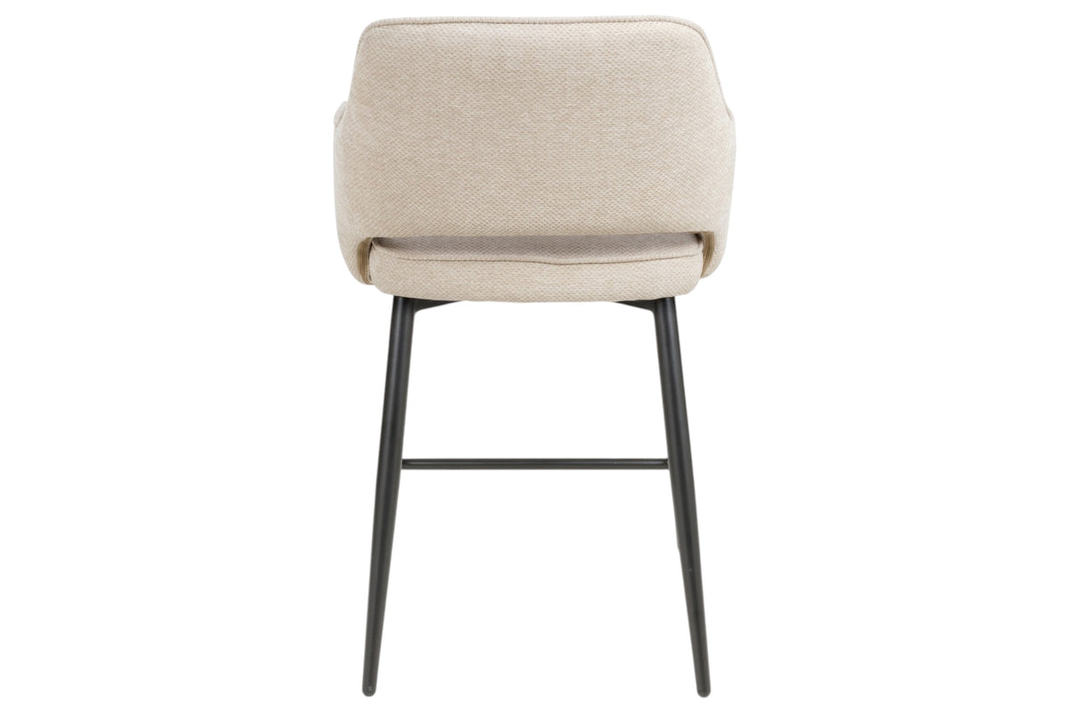Roxy - Cream Counter Bar Stool With Black Leg