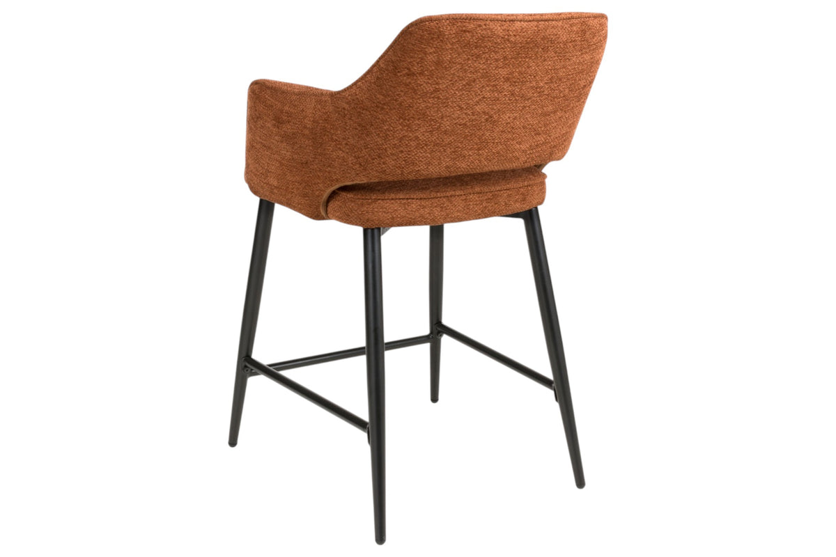 Roxy - Orange Counter Bar Stool With Black Leg