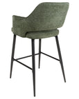 Roxy - Green High Bar Stool With Black Leg