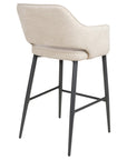 Roxy - Cream High Bar Stool With Black Leg