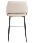 Roxy - Cream High Bar Stool With Black Leg