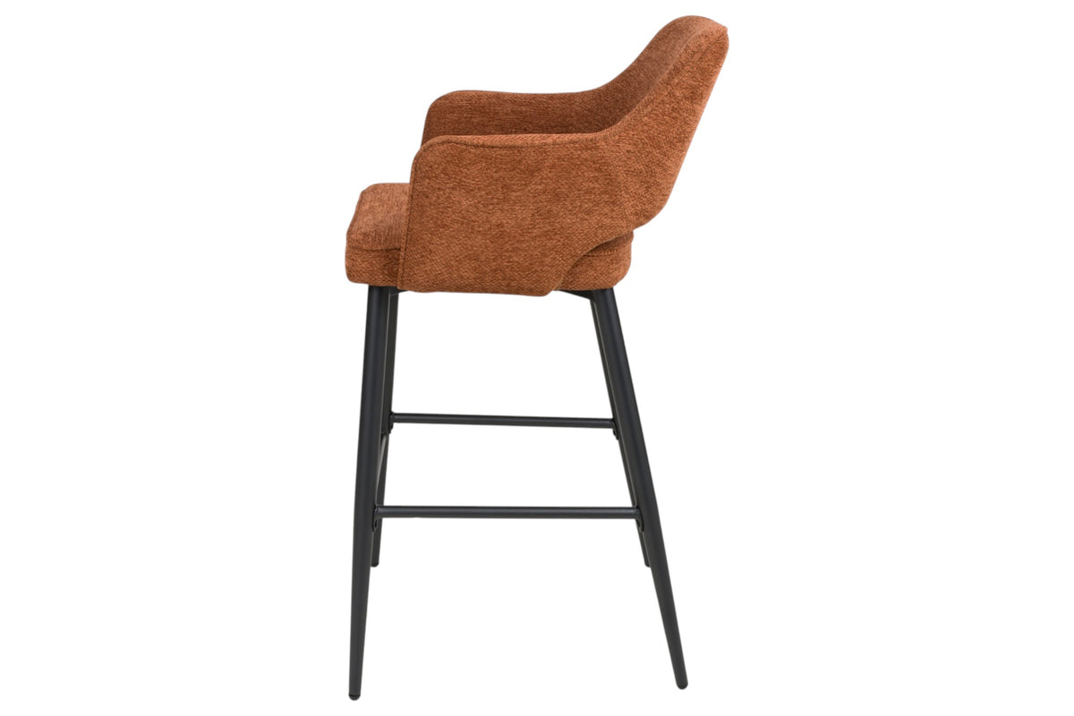 Roxy - Orange High Bar Stool With Black Leg