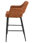 Roxy - Orange High Bar Stool With Black Leg