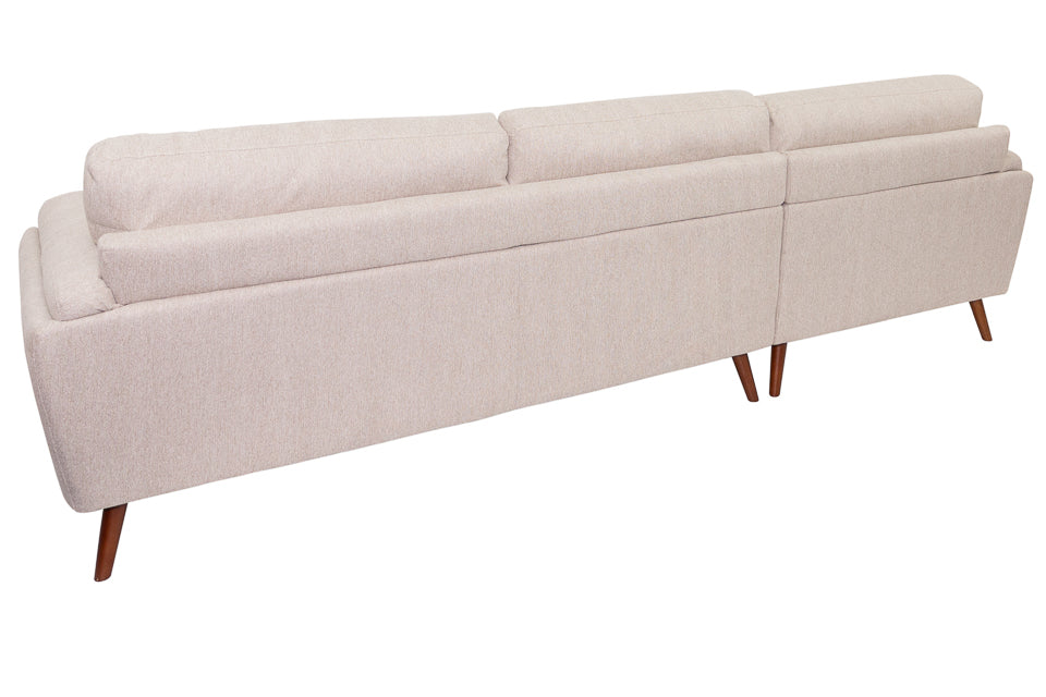 Tulla - Cream Fabric 3 Seater Chaise Corner Sofa (Left)