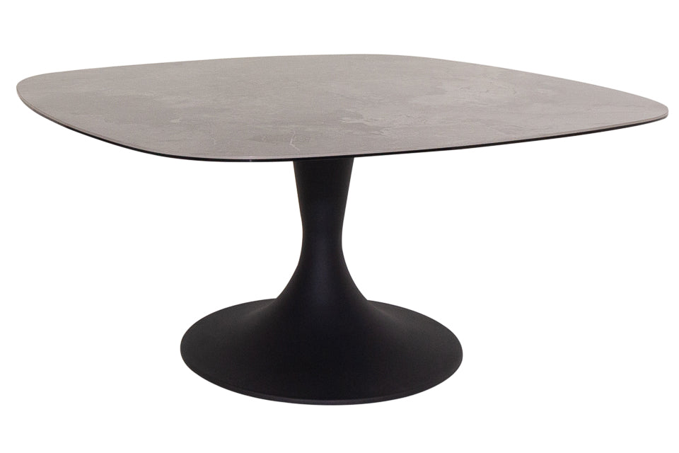 Valentino - Grey And Black Ceramic And Metal Square Dining Table 160Cm