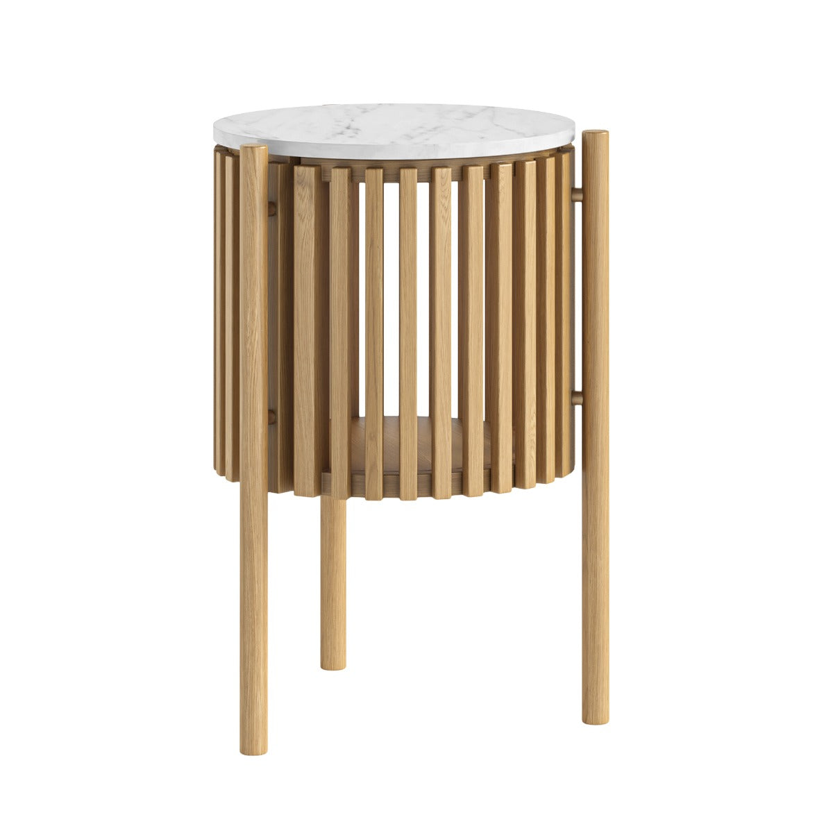 Ryan - Marble And Oak Lamp Table