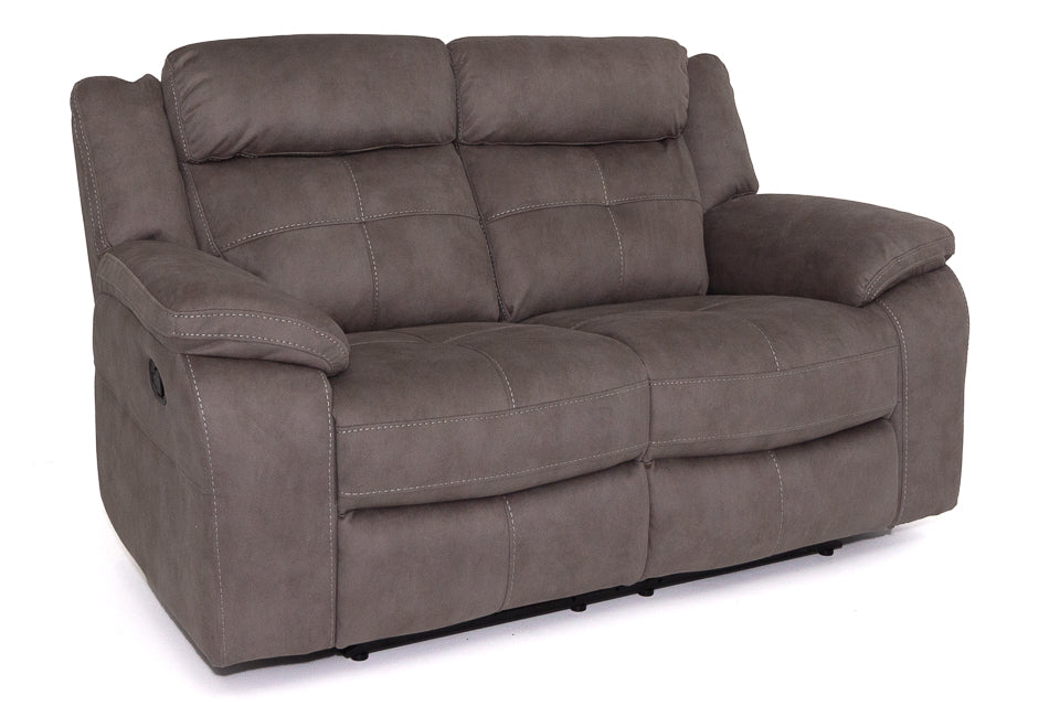 Grey Fabric 2 Seater Recliner Sofa