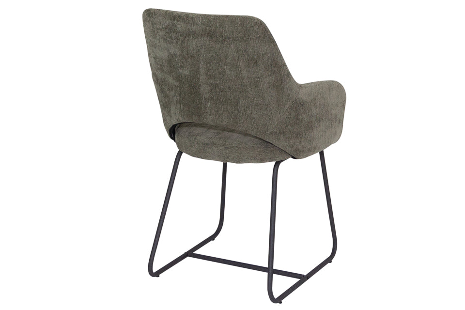 Adam - Green Fabric And Metal Dining Chair