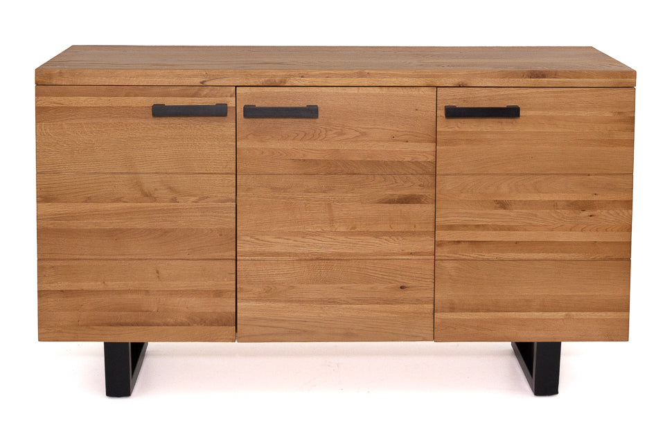 Addison - Oak Wood And Metal 3 Door Sideboard