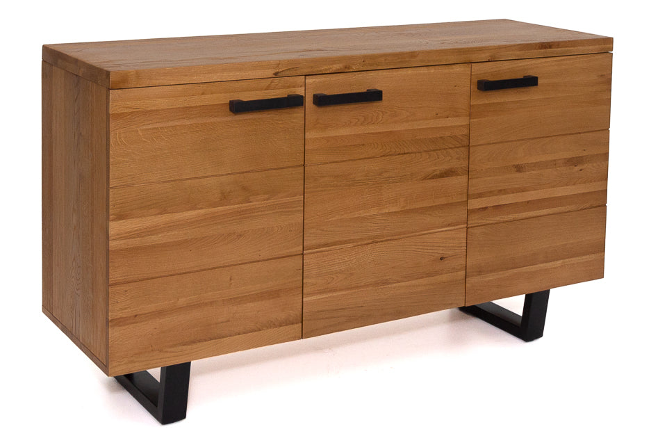 Addison - Oak Wood And Metal 3 Door Sideboard