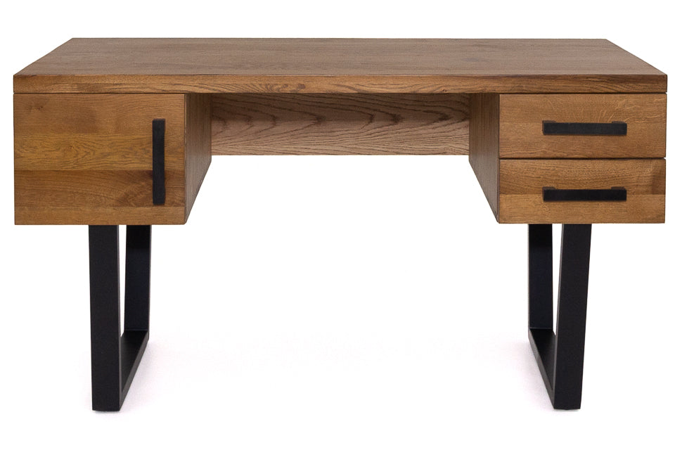 Alannah - Oak Wood And Metal Console Table / Desk