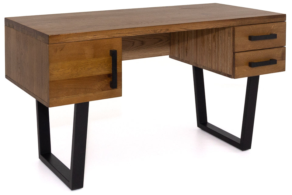 Alannah - Oak Wood And Metal Console Table / Desk